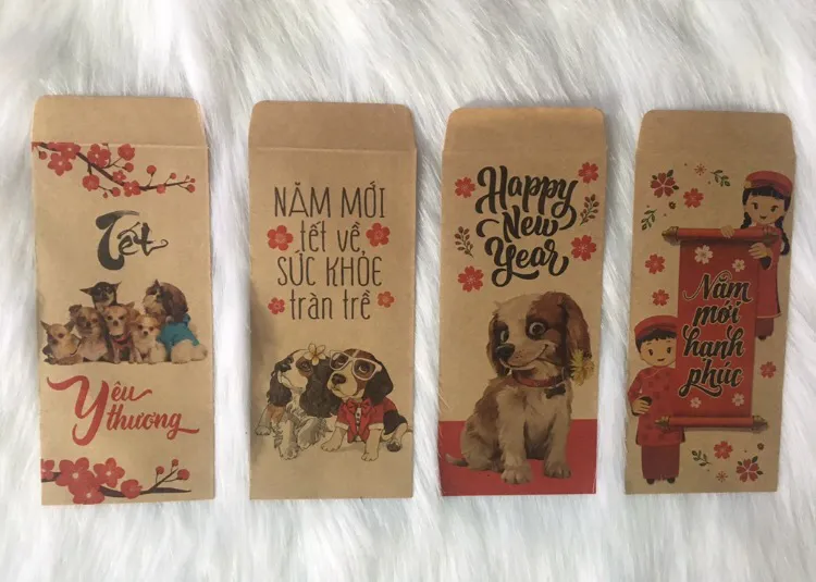 Lì xì tết giấy kraft Lì xì tết giấy kraft