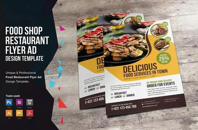 Mẫu tờ rơi quán ăn, nhà hàng