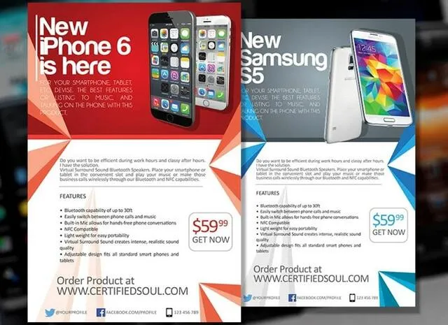 Mẫu tờ rơi quảng cáo điện thoại