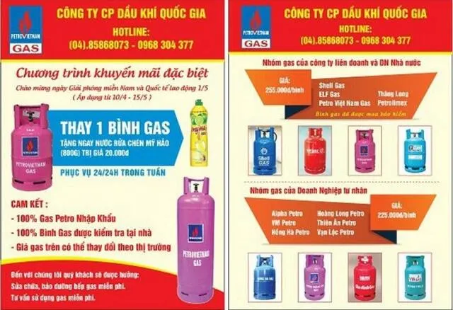 Mẫu tờ rơi quảng cáo gas