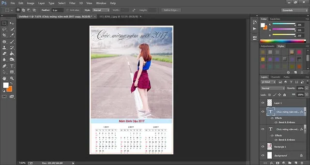 Thiết kế lịch để bàn trên Photoshop Thiết kế lịch để bàn trên Photoshop