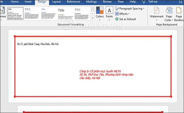 Thiết kế phong bì thư trên Word Thiết kế phong bì thư trên Word