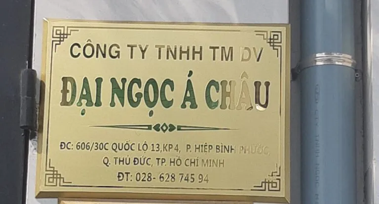 Bảng hiệu inox công ty Đại Ngọc Á Châu Bảng hiệu inox công ty Đại Ngọc Á Châu
