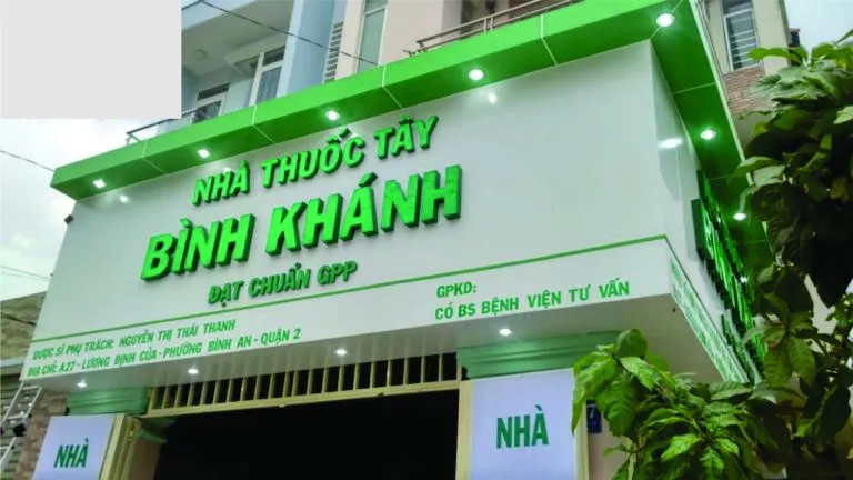 Bảng hiệu nhà thuốc tây Bình Khánh Bảng hiệu nhà thuốc tây Bình Khánh