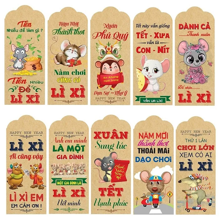 lì xì giấy kraft đẹp lì xì giấy kraft đẹp