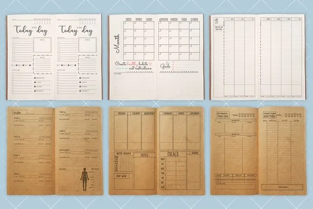 Các dạng thiết kế ruột sổ ghi chép