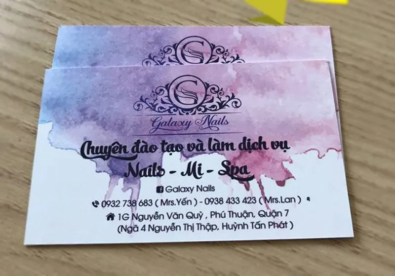 Mẫu card visit của Galaxy Nails Mẫu card visit của Galaxy Nails
