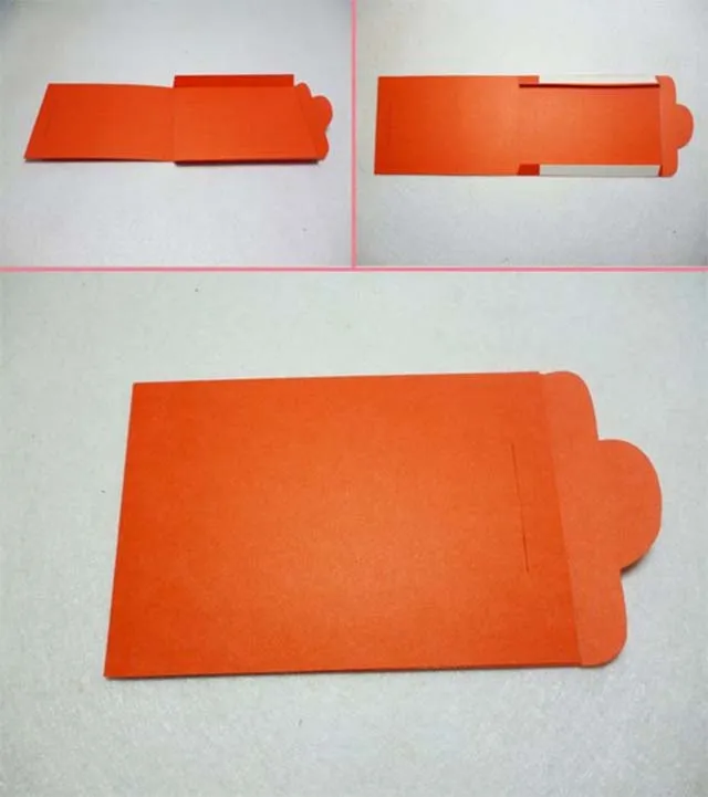 Gấp các cạnh của bao lì xì Gấp các cạnh của bao lì xì