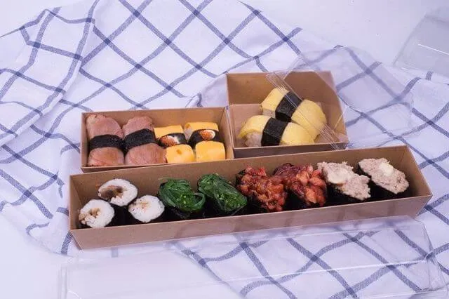 Mẫu hộp giấy đựng cơm, sushi, kimbap Mẫu hộp giấy đựng cơm, sushi, kimbap