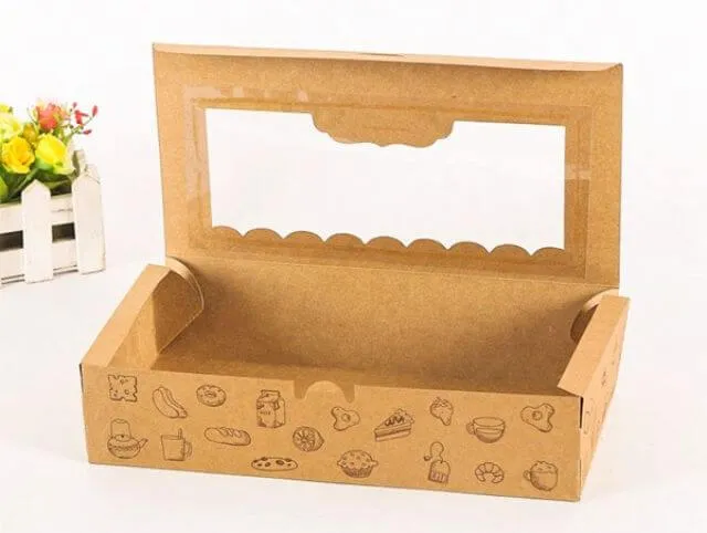 Mẫu hộp giấy đựng thực phẩm có mặt kiếng Mẫu hộp giấy đựng thực phẩm có mặt kiếng
