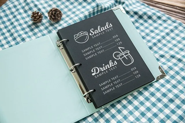 Mẫu menu bìa cứng