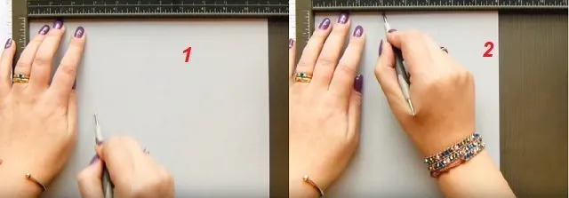 Bước 1 – Kẻ các đường nếp gấp Bước 1 – Kẻ các đường nếp gấp