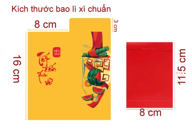 Kích thước bao lì xì lớn