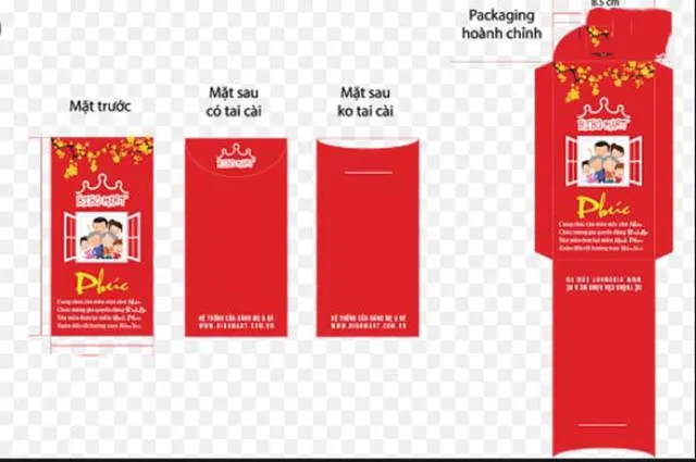 Lì xì kích thước chuẩn cho size nhỏ Lì xì kích thước chuẩn cho size nhỏ