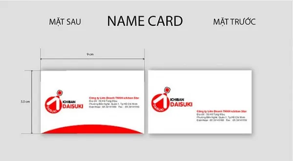 Kích thước phổ biến của các mẫu card visit trên thị trường hiện nay