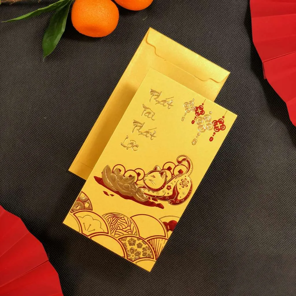 Mẫu lì xì vàng ánh kim Mẫu lì xì vàng ánh kim