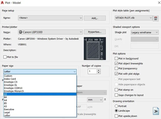 Lựa chọn khổ giấy Lựa chọn khổ giấy
