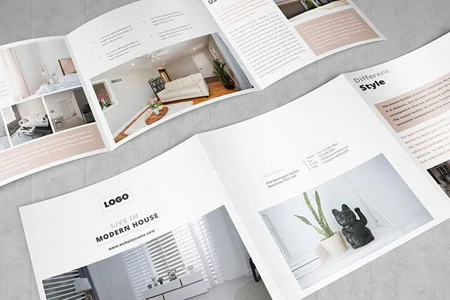 Mẫu brochure khách sạn dạng hình vuông