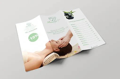 Mẫu brochure spa massage màu trắng Mẫu brochure spa massage màu trắng