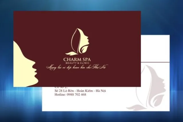 Mẫu card visit phun xăm Charm Spa