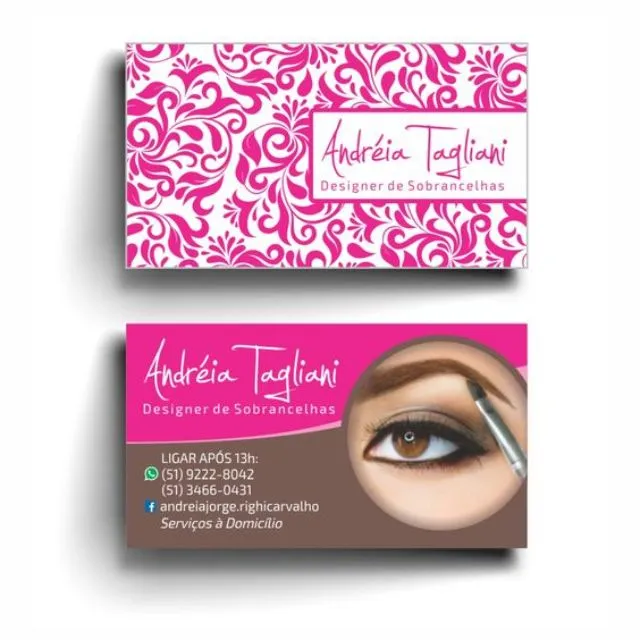 Mẫu card visit phun xăm màu nâu