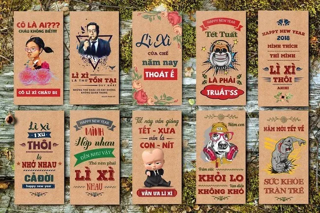 Mẫu lì xì theo trào lưu với các câu nói hài hước Mẫu lì xì theo trào lưu với các câu nói hài hước