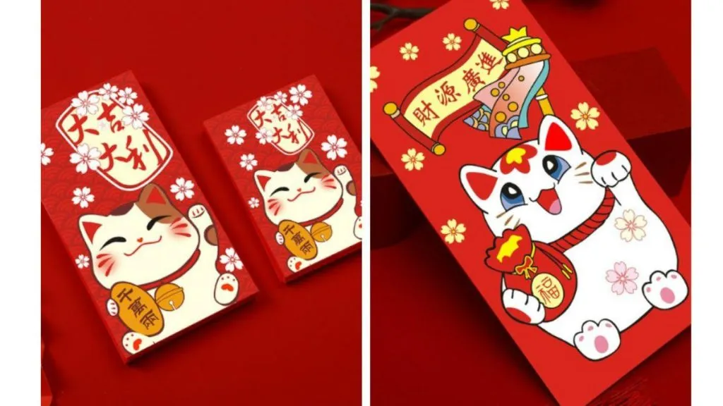 Mẫu lì xì in mèo thần tài Mẫu lì xì in mèo thần tài