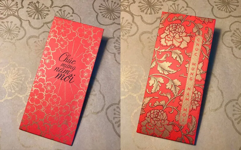 Mẫu lì xì truyền thống màu đỏ