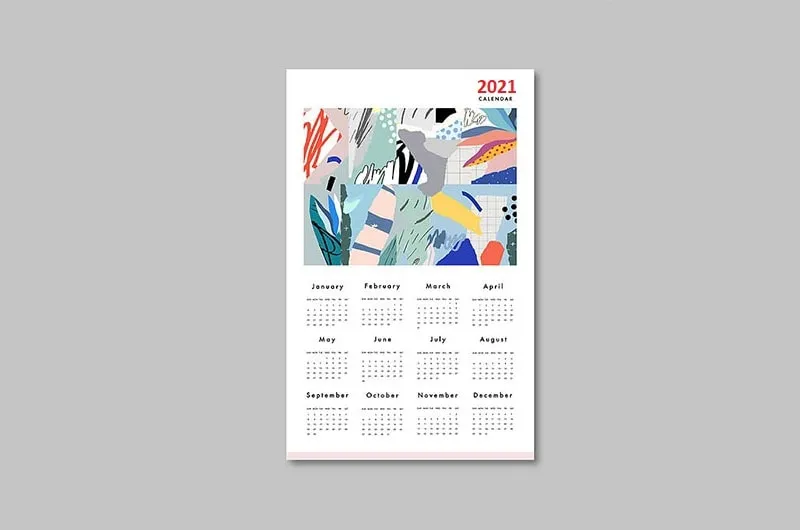 Mẫu thiết kế lịch treo tường một tờ Mẫu thiết kế lịch treo tường một tờ