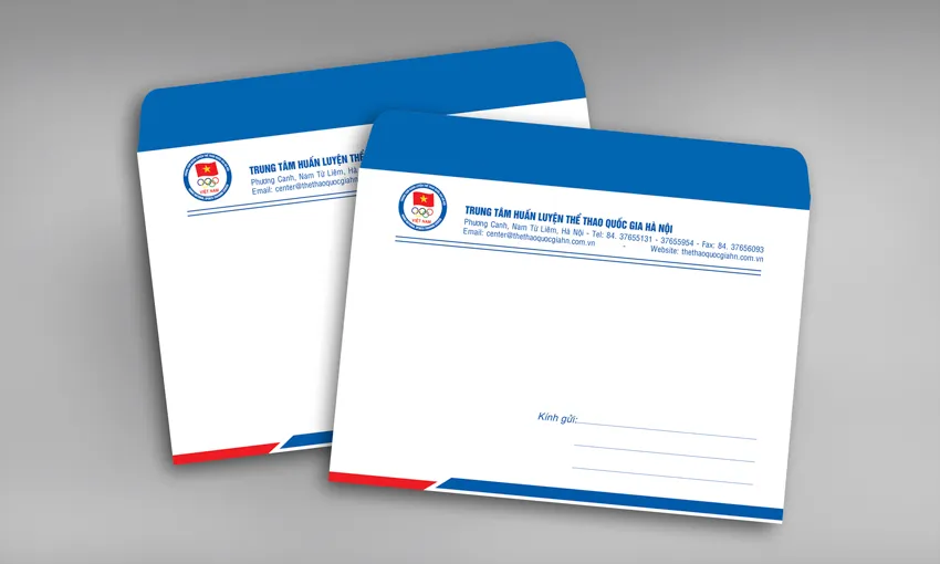 Mẫu phong bì trung tâm huấn luyện thể thao