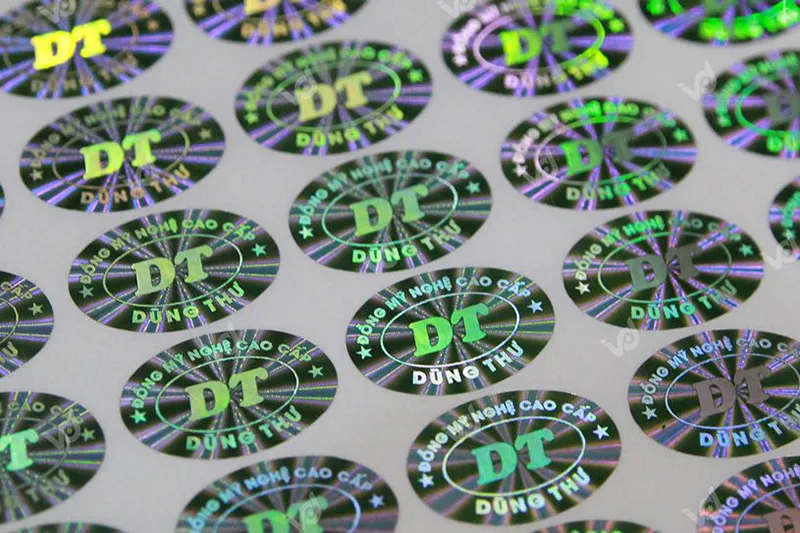 Mẫu tem 7 màu hình elip cho công ty Dũng Thư