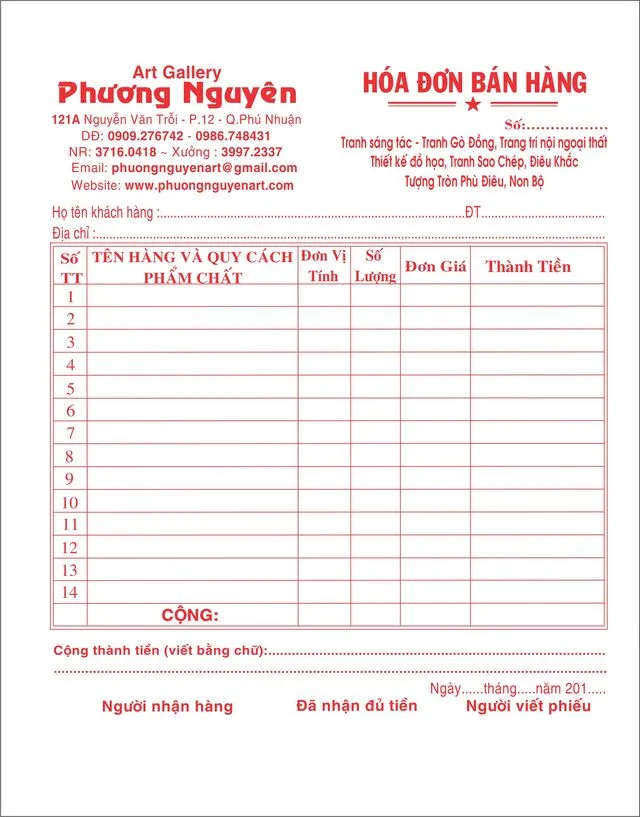 Nội dung hợp lệ của hóa đơn bán lẻ Nội dung hợp lệ của hóa đơn bán lẻ