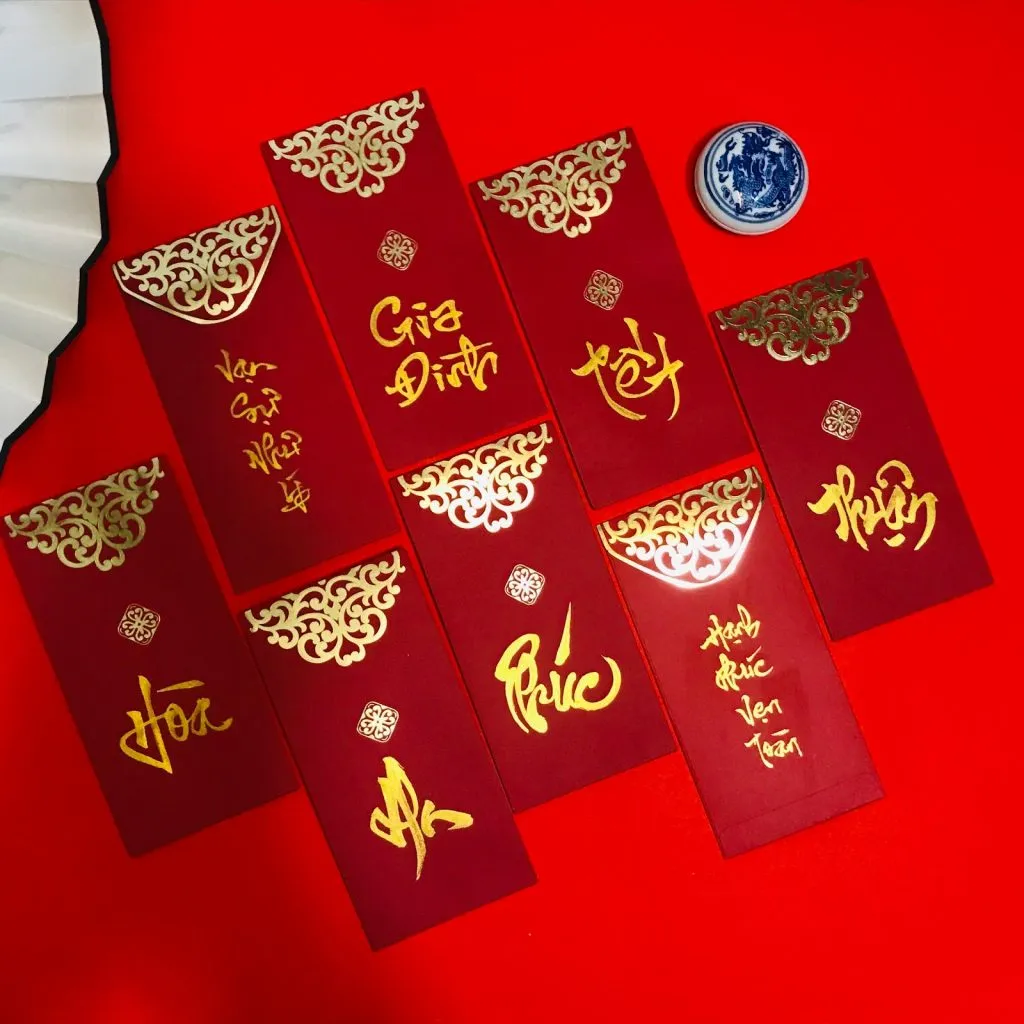 Mẫu phong bao chữ thư pháp