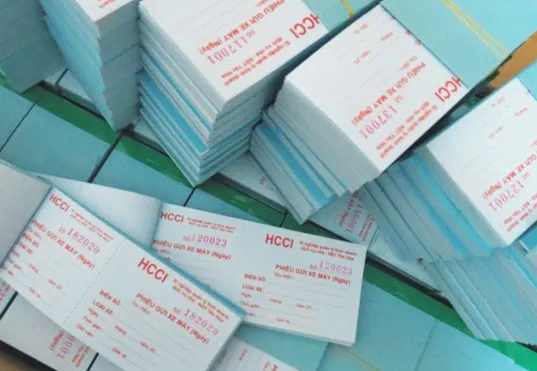 Vé gửi xe máy ngày của công ty HCCI