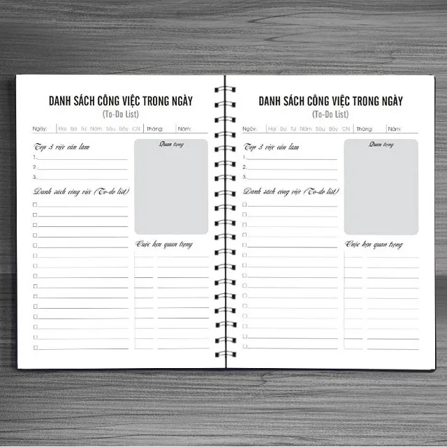 Mọi công việc cần làm sẽ được lưu lại trên cuốn sổ tay