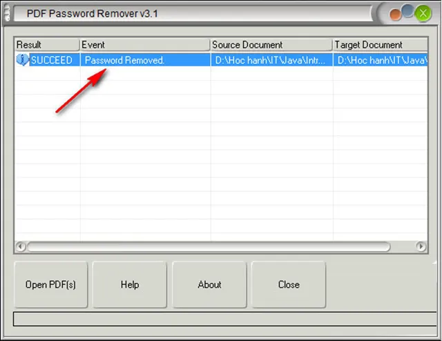Thông báo phá khóa thành công Thông báo phá khóa thành công