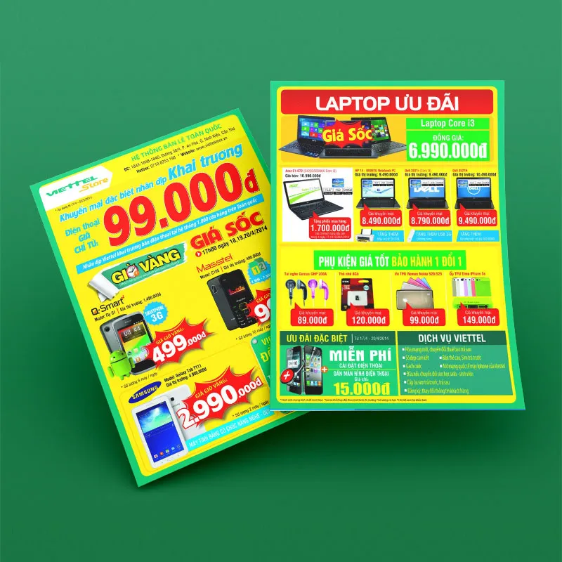 Tờ rơi khai trương Vietel Tờ rơi khai trương Vietel