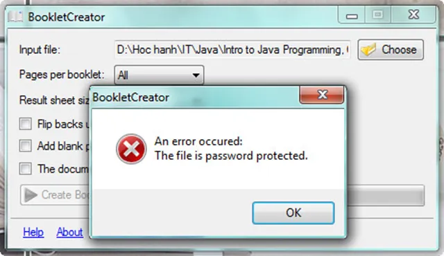 Trường hợp file có đặt mật khẩu Trường hợp file có đặt mật khẩu