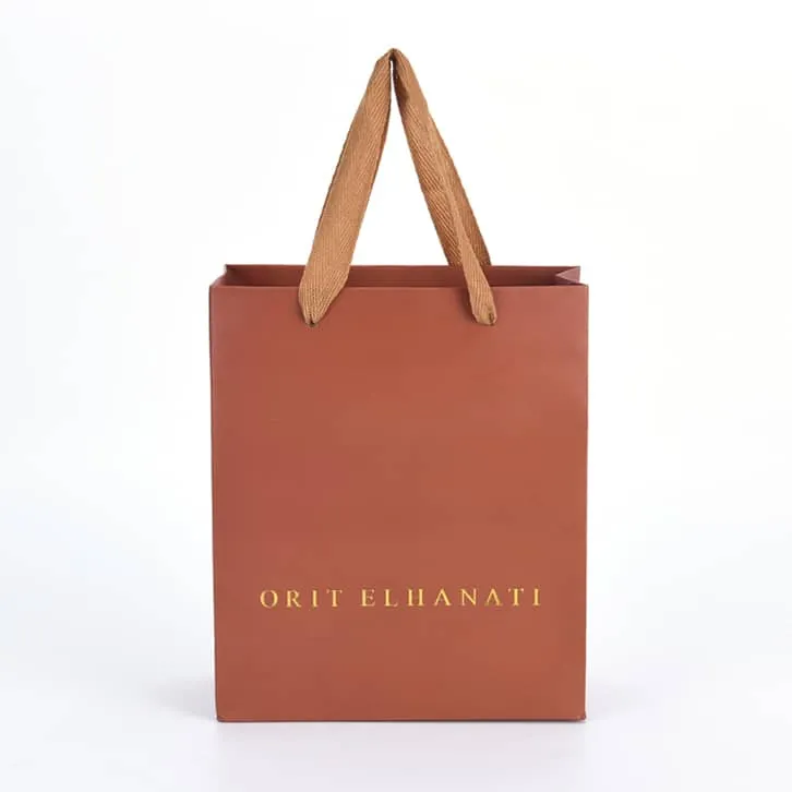 Mẫu túi giấy cho shop thời trang màu nâu Mẫu túi giấy cho shop thời trang màu nâu