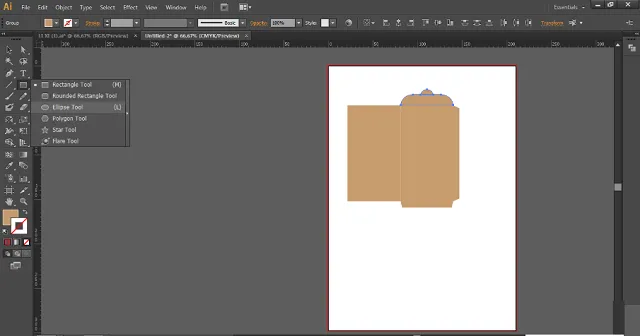 Chọn Rectangle Tool để vẽ bao lì xì