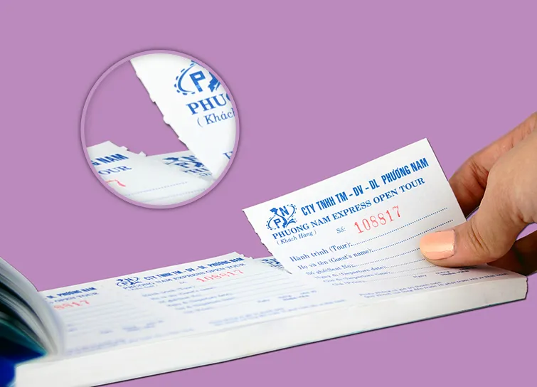 Mẫu vé xe 3 liên của công ty Phương Nam