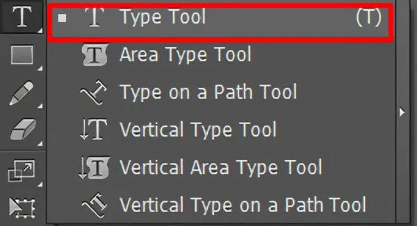 Chọn Type Tool để viết trên bao lì xì