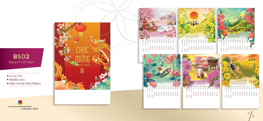 với lịch treo tường 7 tờ với lịch treo tường 7 tờ