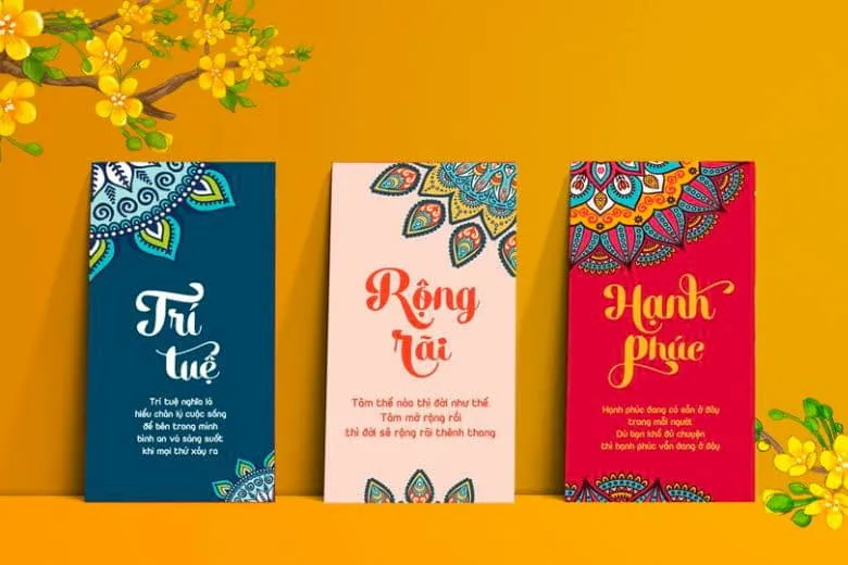 Bao lì xì trang trí hoạ tiết nhiều màu Bao lì xì trang trí hoạ tiết nhiều màu