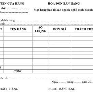 In hóa đơn bán lẻ cho cửa hàng