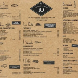 in menu giấy kraft