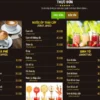 in menu quán cafe