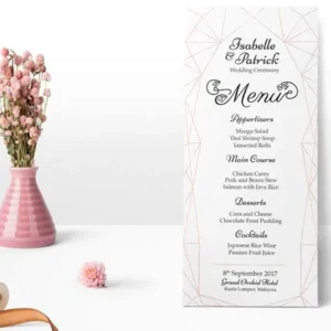 in menu tiệc cưới