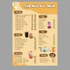 in menu trà sữa