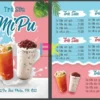 in menu trà sữa
